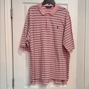 Ralph Lauren Pink and Black Striped Polo Shirt
